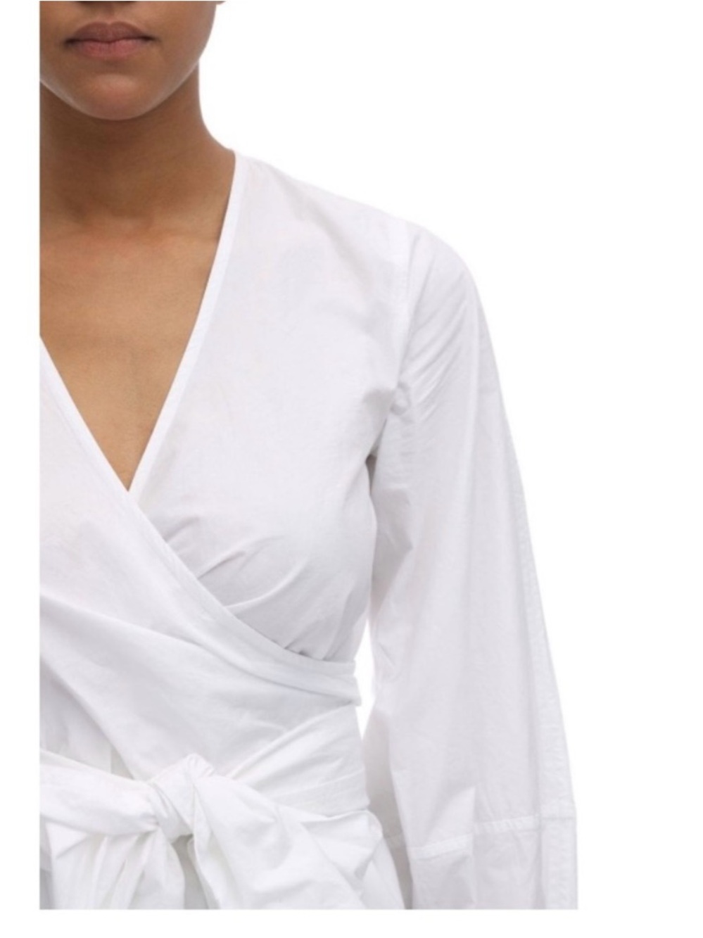 Ganni White Cotton wrap Shirt - Picture 3 of 6